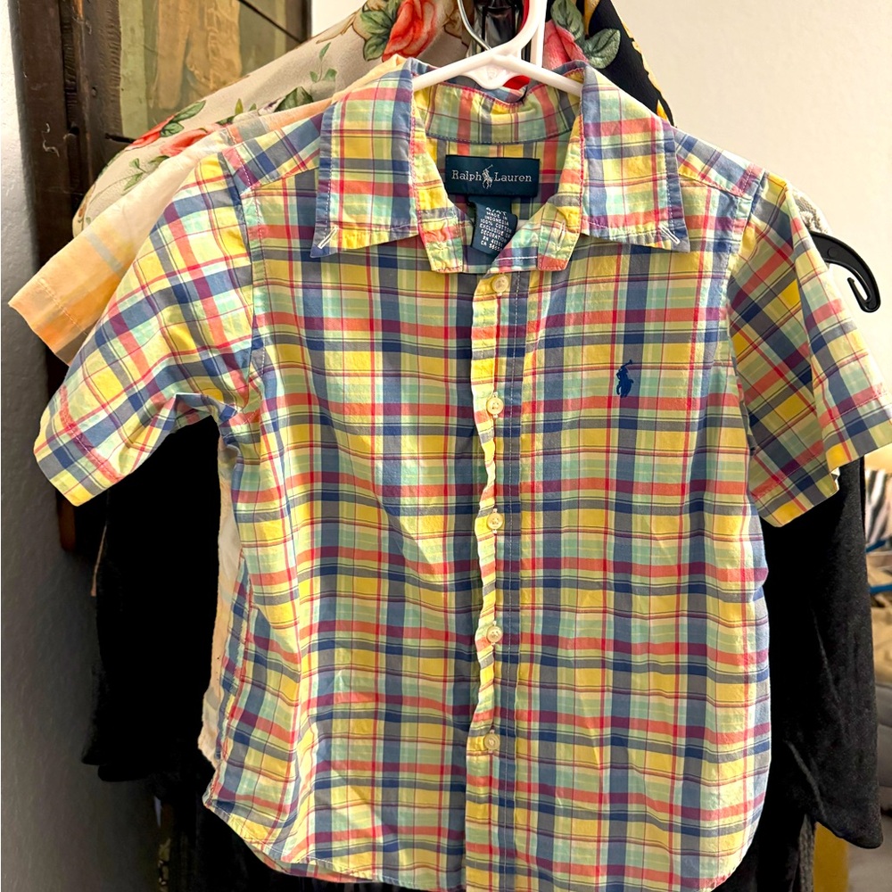 4T bundle polo and old navy plaid dress shirts